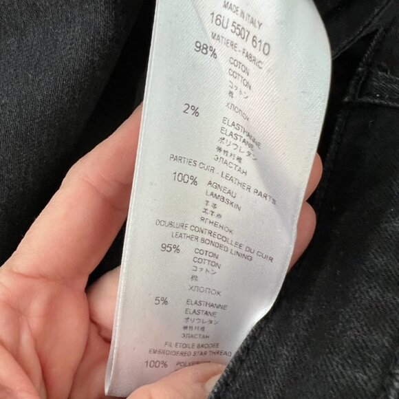 Givenchy Black Leather Side Stripe And Star Detail Jeans Size 40 US M / MALOP - Picture 6 of 6